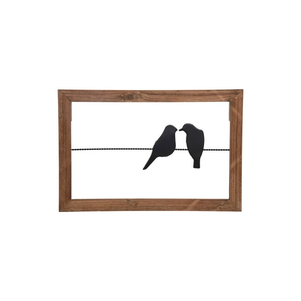 Foreside Home & Garden Bird On A Wire Wood and Metal Wall Décor Silver Foreside Home & Garden Bird On A Wire Wood and Metal Wall Décor Silver